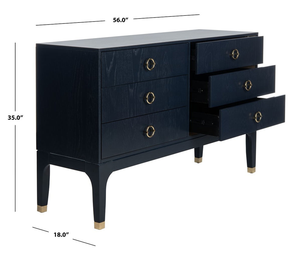 Safavieh Lorna Contemporary Dresser - Navy | Dressers | Modishstore - 4