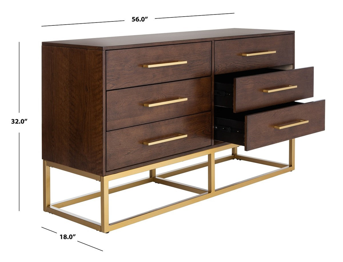 Safavieh Estelle Dresser - Walnut | Dressers | Modishstore - 5