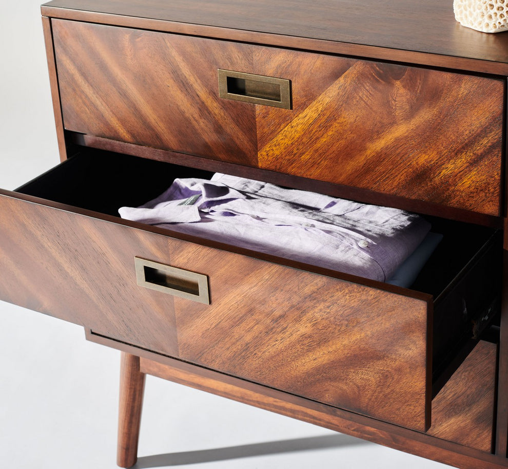 Safavieh Donald 6 Drawer Dresser - Dark Walnut | Dressers | Modishstore - 4