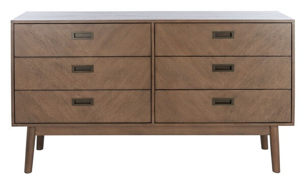 Safavieh Donald 6 Drawer Dresser - Wheat | Dressers | Modishstore - 2
