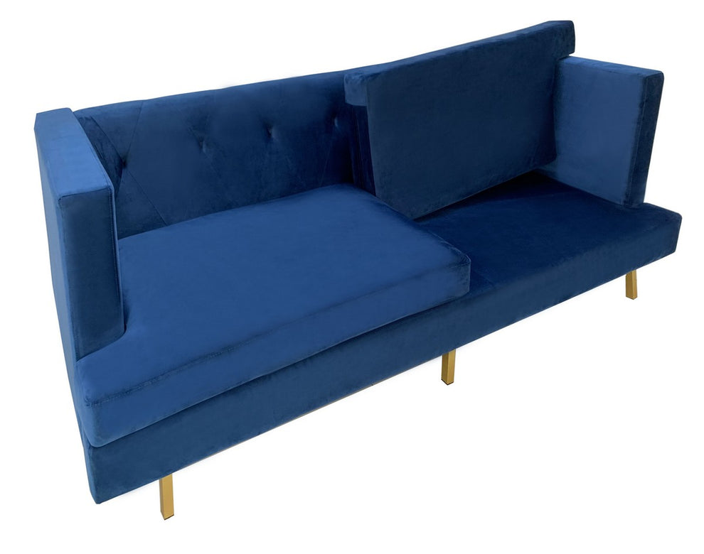 Safavieh Konrad Velvet Sofa - Navy | Sofas | Modishstore - 4