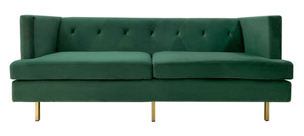 Safavieh Konrad Velvet Sofa - Emerald | Sofas | Modishstore - 2