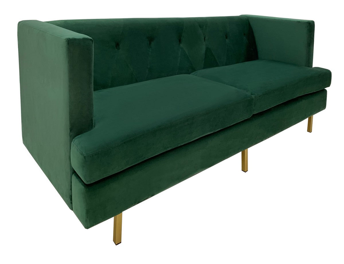 Safavieh Konrad Velvet Sofa - Emerald | Sofas | Modishstore - 3
