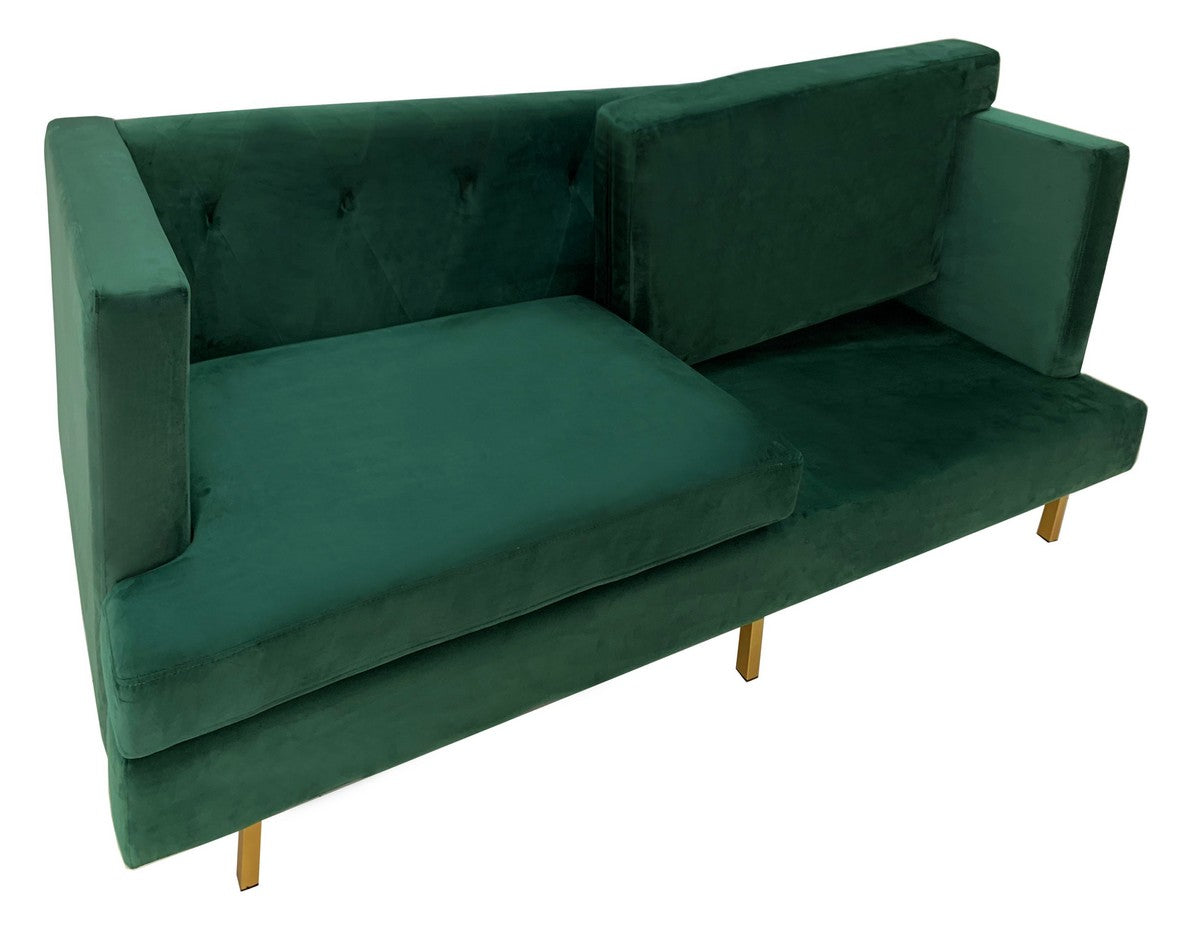 Safavieh Konrad Velvet Sofa - Emerald | Sofas | Modishstore - 4