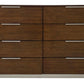 Safavieh Brylin 8 Drawer Dresser - Dark Walnut | Dressers | Modishstore - 2
