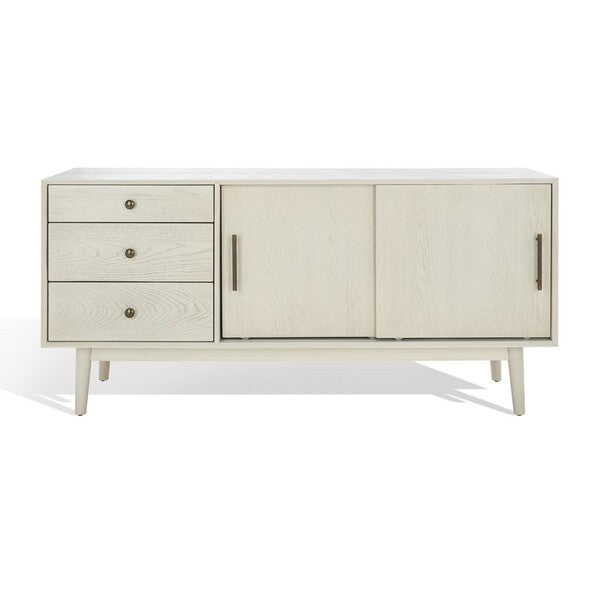 Safavieh Tomas Mid-Century Media Stand - White Washed | Accent Tables | Modishstore - 2