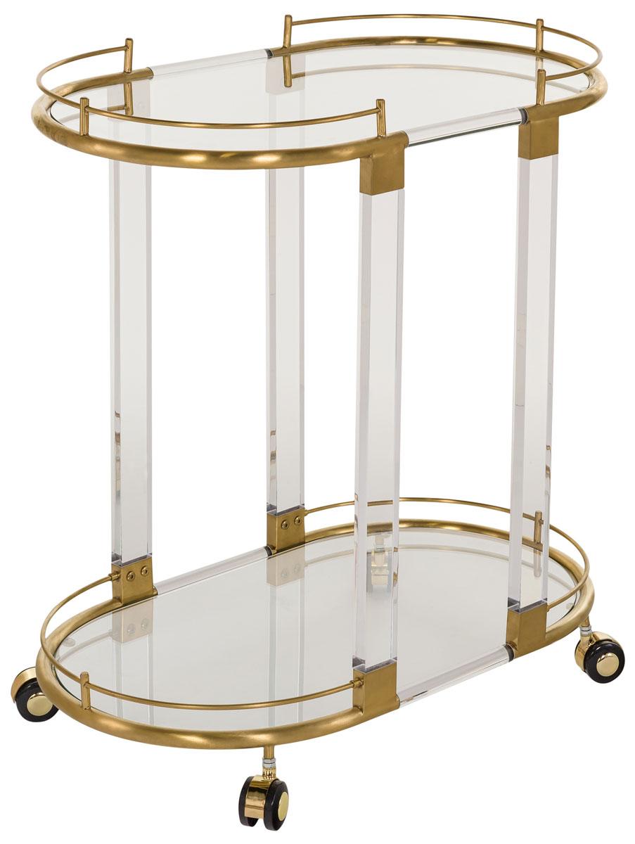 Safavieh Lennon Bar Trolley - Clear | Bar Carts | Modishstore - 2