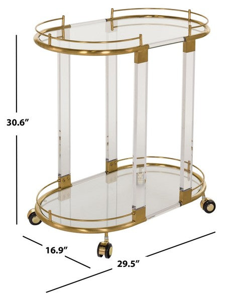 Safavieh Lennon Bar Trolley - Clear | Bar Carts | Modishstore - 3