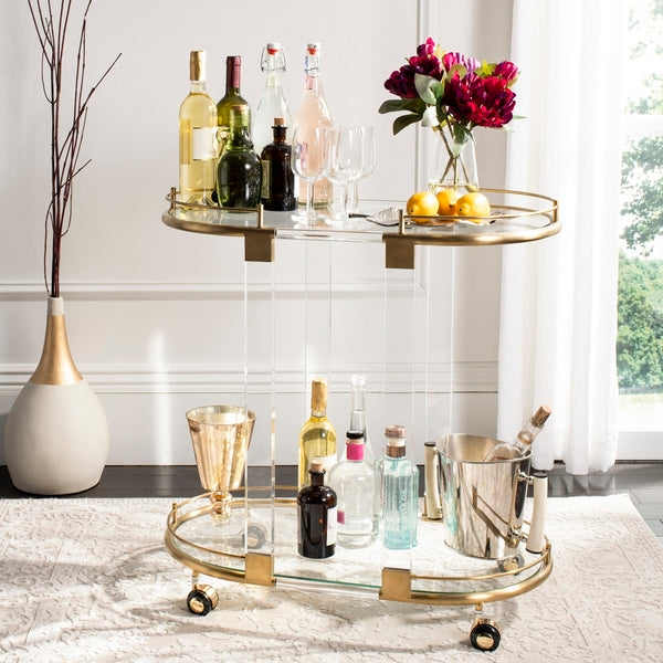 Safavieh Lennon Bar Trolley - Clear | Bar Carts | Modishstore