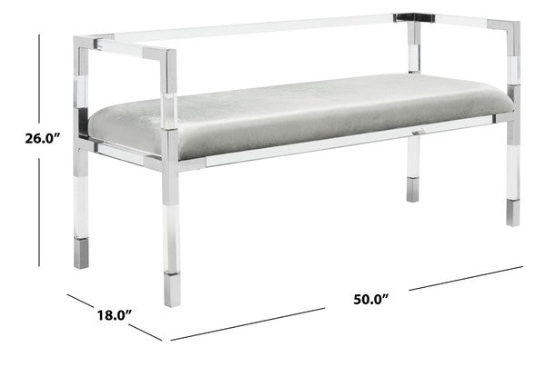 Safavieh Anastasia Bench - Silver | Benches | Modishstore - 3