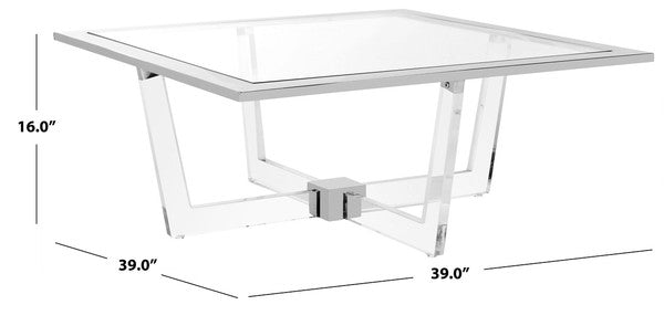 Safavieh Hermina Acrylic Coffee Table - Clear | Coffee Tables | Modishstore - 3
