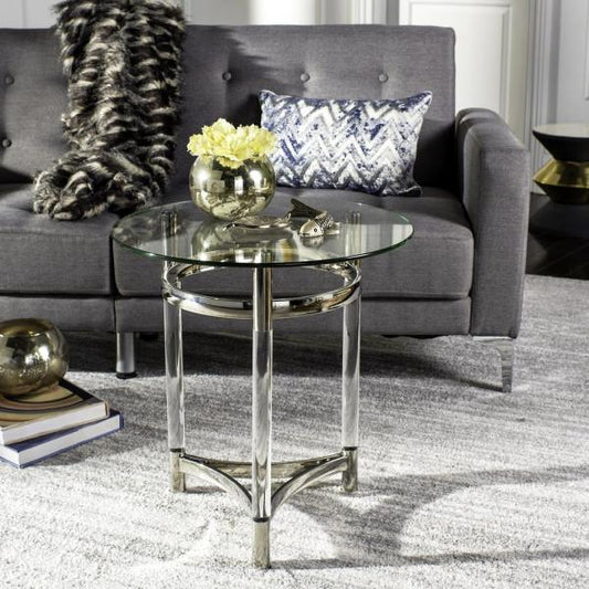 Safavieh Letty Round Acrylic End Table - Clear | Accent Tables | Modishstore