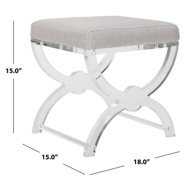 Safavieh Delfina Vanity Stool - Clear | Ottomans | Modishstore - 3