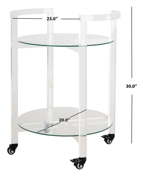 Safavieh Jules 2 Tier Acrylic Bar Cart - Clear | Bar Carts | Modishstore - 3