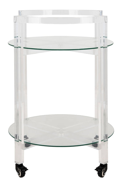 Safavieh Jules 2 Tier Acrylic Bar Cart - Clear | Bar Carts | Modishstore - 2
