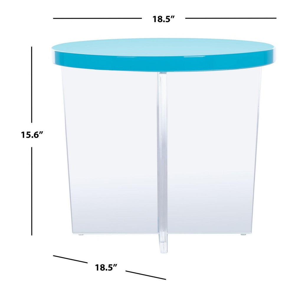 Safavieh Edwards Acryllic Accent Table - Turquoise | Accent Tables | Modishstore - 2