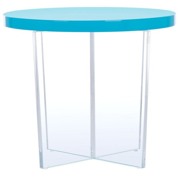 Safavieh Edwards Acryllic Accent Table - Turquoise | Accent Tables | Modishstore
