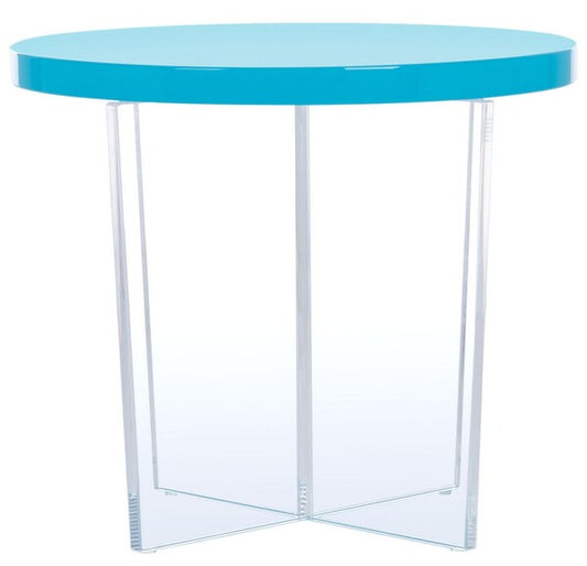 Safavieh Edwards Acryllic Accent Table - Turquoise | Accent Tables | Modishstore