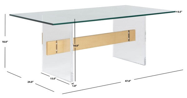 Safavieh Corbyn Acrylic Coffee Table - Clear | Coffee Tables | Modishstore - 3