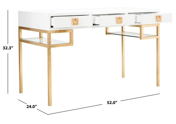 Safavieh Neria Writing Desk - White | Desks | Modishstore - 3