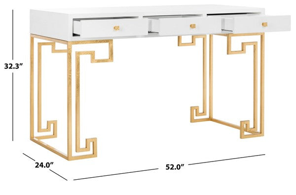 Safavieh Valeria Writing Desk - White | Desks | Modishstore - 3