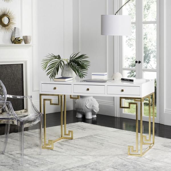 Safavieh Valeria Writing Desk - White | Desks | Modishstore - 5