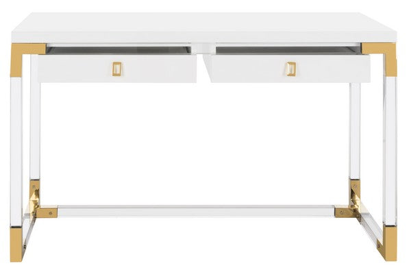Safavieh Dariela Acrylic Desk - White | Desks | Modishstore - 2