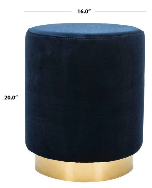 Safavieh Elsworth Ottoman - Navy | Ottomans | Modishstore - 3