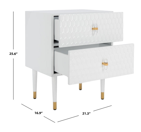Safavieh Neptune 2 Drawer Side Table - White | Accent Tables | Modishstore - 3