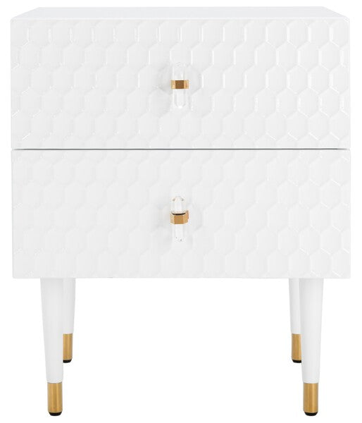 Safavieh Neptune 2 Drawer Side Table - White | Accent Tables | Modishstore - 2
