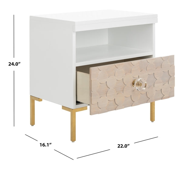 Safavieh Sylvie 1 Drawer Side Table - White | Accent Tables | Modishstore - 3