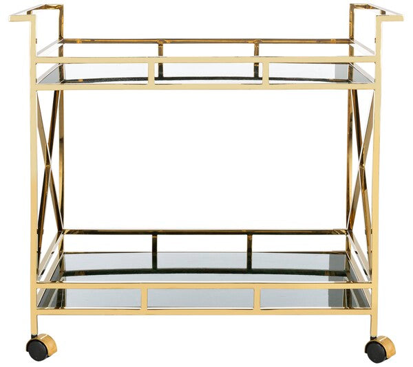 Safavieh Kehlani 2 Shelf Bar Cart - Gold | Bar Carts | Modishstore - 2
