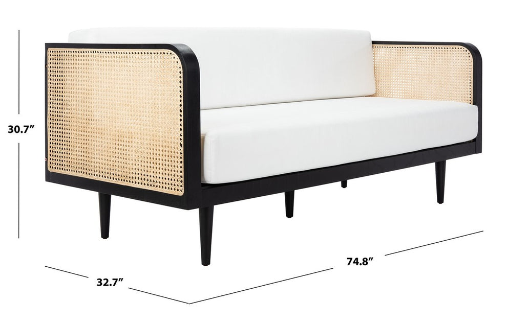 Safavieh Helena French Cane Daybed - Black | Sofas | Modishstore - 4