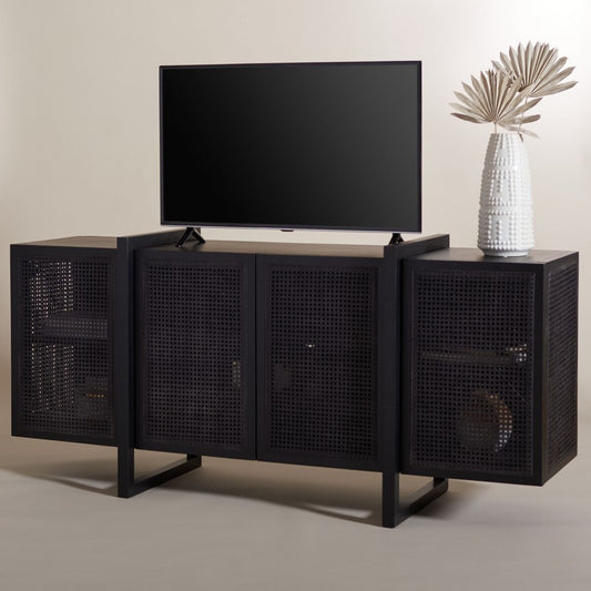 Safavieh Cordelia Rattan Sideboard - Black | Sideboards | Modishstore