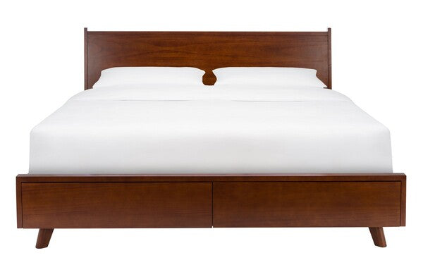 Safavieh Fitz 2 Drawer Storage Bed - Walnut | Beds | Modishstore - 2