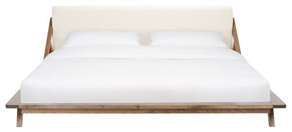 Safavieh Devyn Wood Platform Bed - Light Gray | Beds | Modishstore - 2