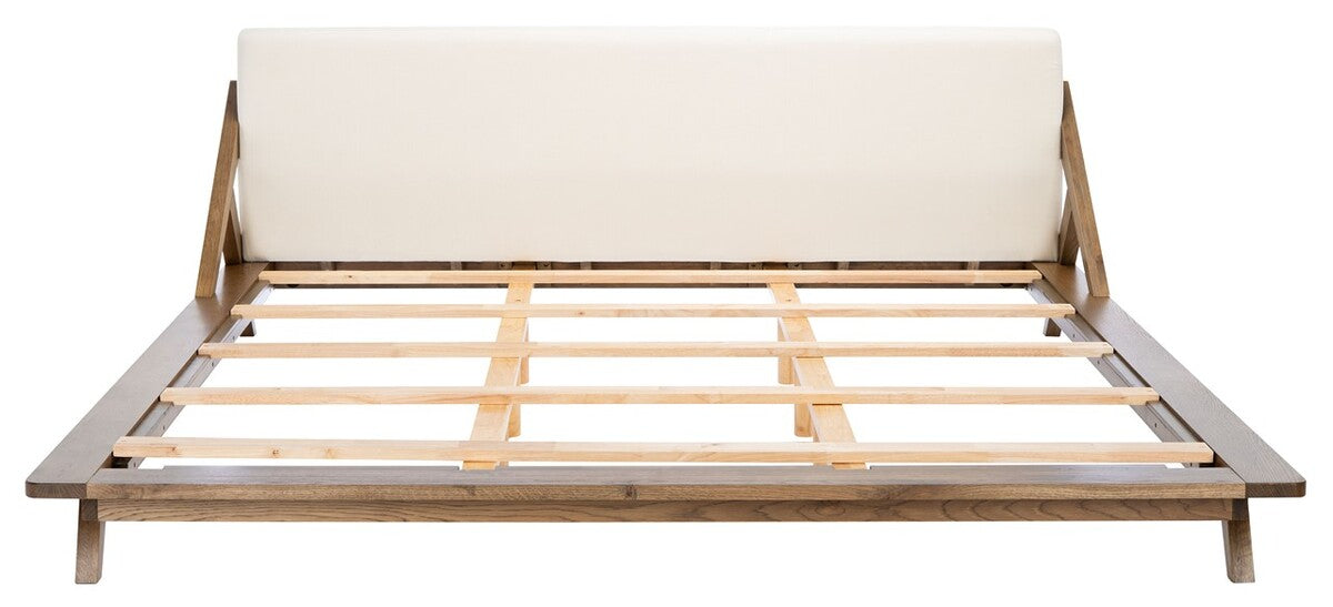 Safavieh Devyn Wood Platform Bed - Light Gray | Beds | Modishstore - 4