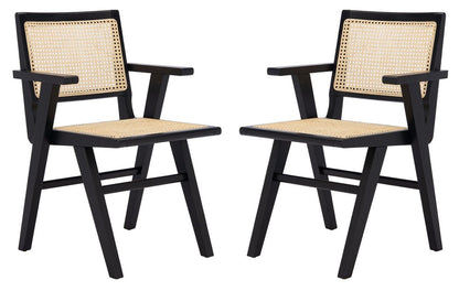 Safavieh Hattie French Cane Arm Chair Set Of 2 | Dining Chairs | Modishstore