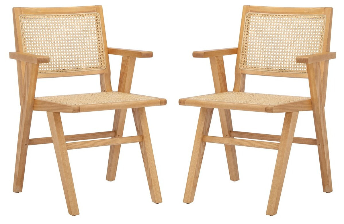Safavieh Hattie French Cane Arm Chair Set Of 2 | Dining Chairs | Modishstore - 6