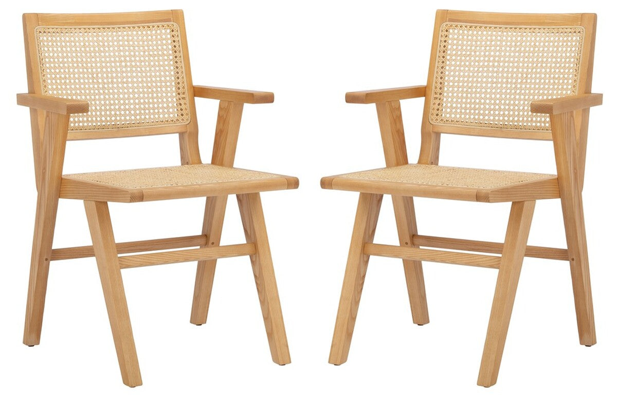 Safavieh Hattie French Cane Arm Chair Set Of 2 | Dining Chairs | Modishstore - 6
