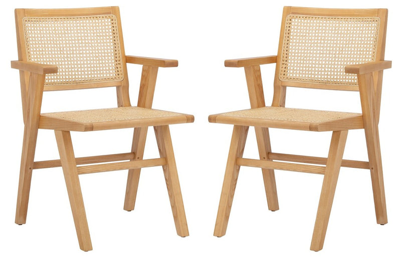 Safavieh Hattie French Cane Arm Chair Set Of 2 | Dining Chairs | Modishstore - 6