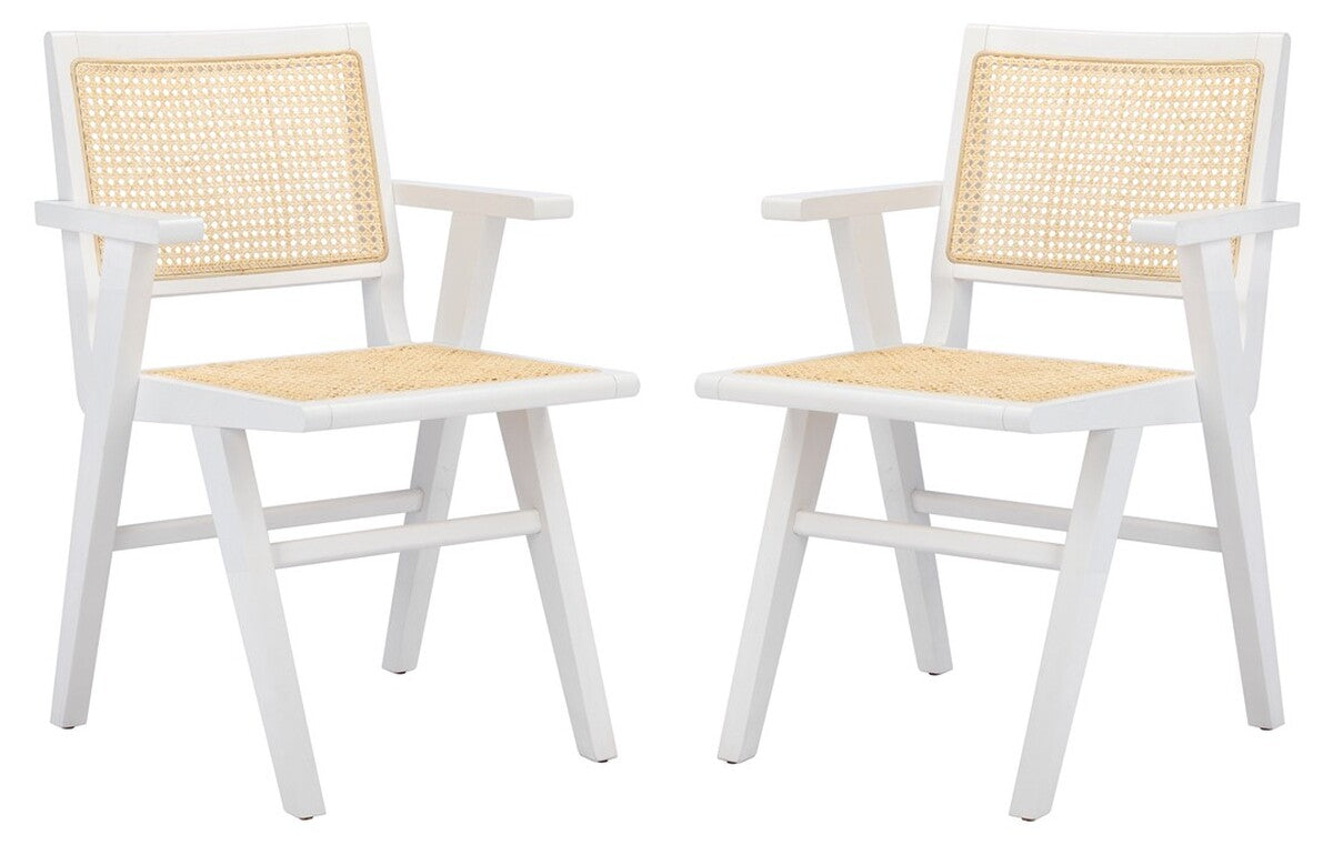 Safavieh Hattie French Cane Arm Chair Set Of 2 | Dining Chairs | Modishstore - 9