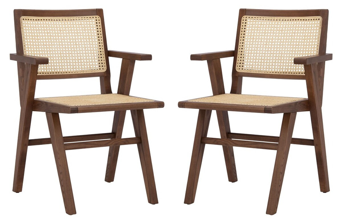 Safavieh Hattie French Cane Arm Chair Set Of 2 | Dining Chairs | Modishstore - 13