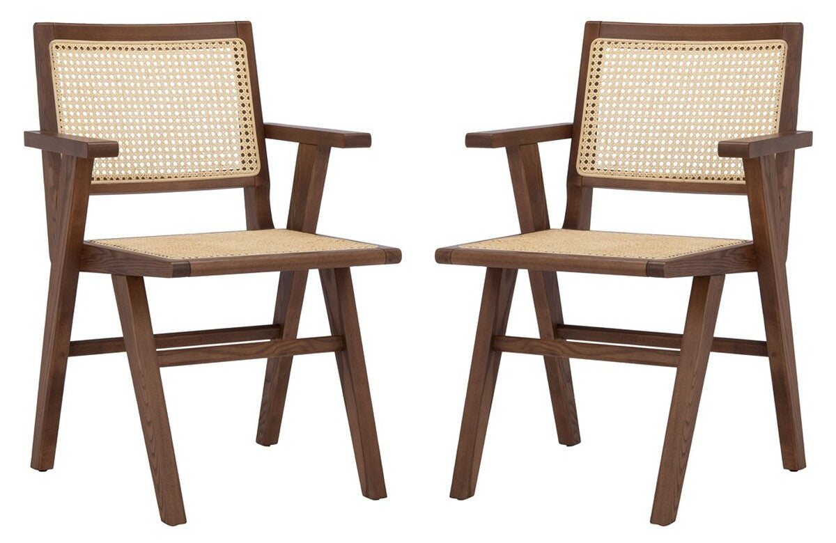 Safavieh Hattie French Cane Arm Chair Set Of 2 | Dining Chairs | Modishstore - 13