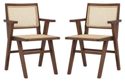 Safavieh Hattie French Cane Arm Chair Set Of 2 | Dining Chairs | Modishstore - 13