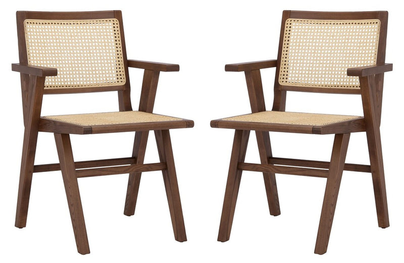 Safavieh Hattie French Cane Arm Chair Set Of 2 | Dining Chairs | Modishstore - 13
