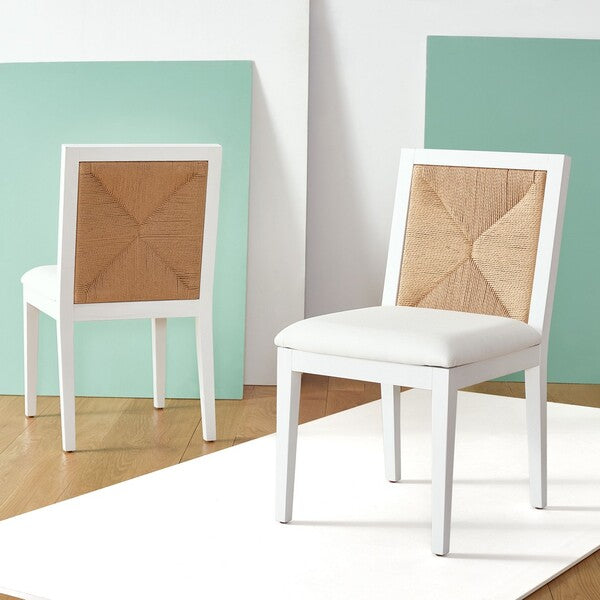Safavieh Emilio Woven Dining Chair Set Of 2 - White | Dining Chairs | Modishstore - 2