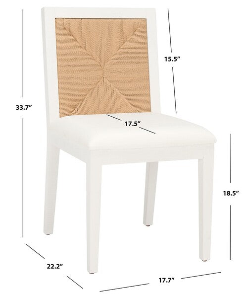 Safavieh Emilio Woven Dining Chair Set Of 2 - White | Dining Chairs | Modishstore - 4