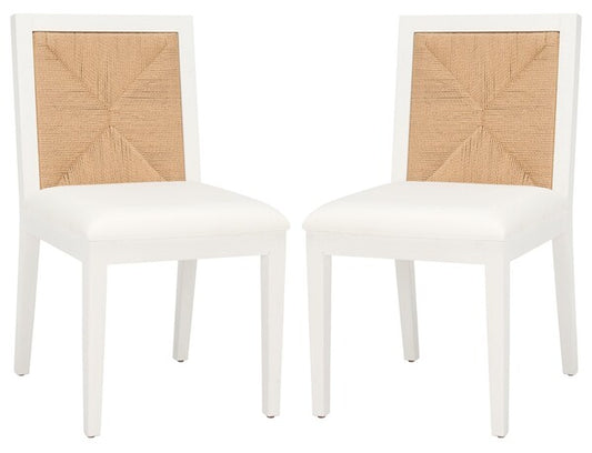 Safavieh Emilio Woven Dining Chair Set Of 2 - White | Dining Chairs | Modishstore