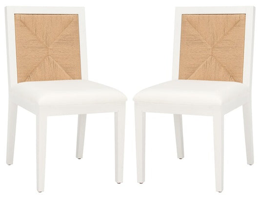 Safavieh Emilio Woven Dining Chair Set Of 2 - White | Dining Chairs | Modishstore